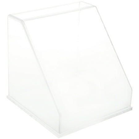 Plymor Clear Acrylic Slanted Front Display Case with Base, 10" x 10" x 10"