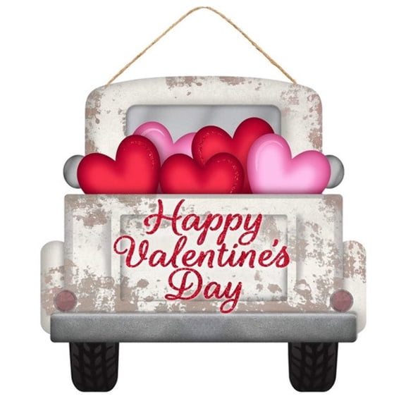 12"L X 11.5"H Valentines Truck/Glitter