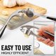 thumbnail image 3 of Garlic Press - Includes Silicone Garlic Peeler & Cleaning Brush-3 Piece-sturdy Easy To Clean Garlic Crusher (silver), 3 of 5