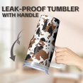thumbnail image 5 of 20oz Geometric Pattern Insulated Handle Tumbler, Stainless Steel Double Wall Travel Coffee Mug Leak Proof with Straw, 5 of 5