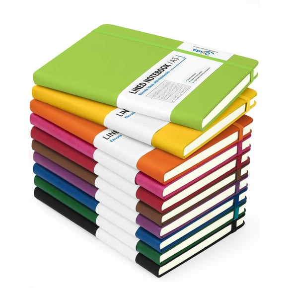 Cuaderno Dynta de tapa dura, tamaño A5, 200 páginas, paquete de 10