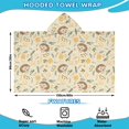 thumbnail image 2 of Cute Hedgehogs and Pioneer Flower Pattern Hooded Bath Towel，60"x35" for Ages 3 To 12 Kids, Quick Dry Lightweight Soft Microfiber Hood Beach Towel Cover Up for Kids, 2 of 7