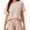 Apricot, variant on ZANKLEY Womens 2 Piece Short Sleeve Pajama Set with Pocketed Drawstring Shorts Soft Casual Loungewear for Summer Sleep and Lounge