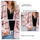 thumbnail image 3 of Las mujeres de punto Cardigan gota delantera abierta hombro raya manga larga transpirable Casual Fit Cardigan rosa L, 3 of 4