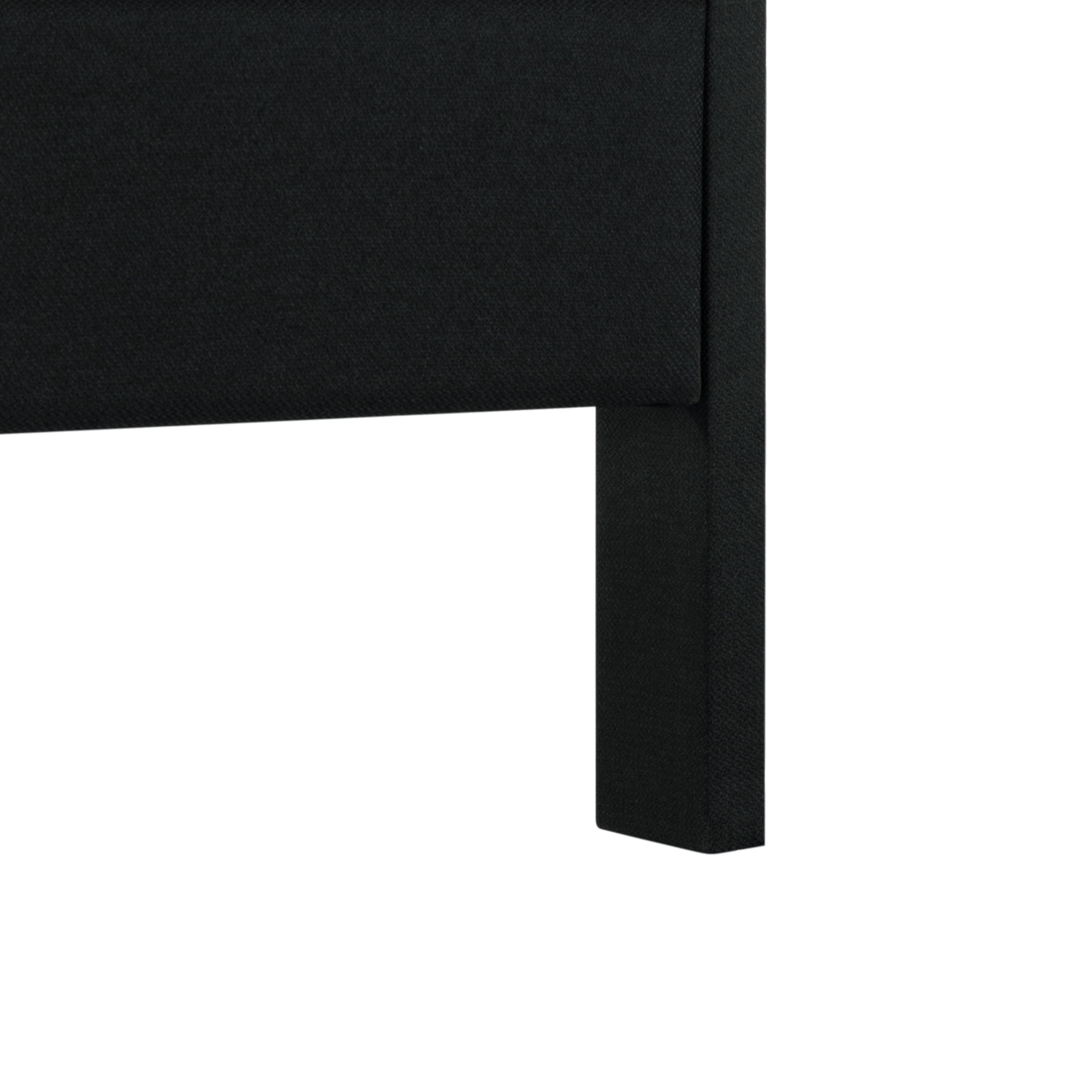 Gewnee Full Size Bed Frame,Upholstered Platform Bed Frame with Linen Headboard,Wood Platform Bed,No Box Spring.Black
