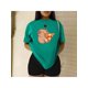 thumbnail image 1 of Playera Blusa De Capibara Comiendo Pizza Ropa Divertida Para Mujer Capibara Color Verde Talla Chica Marca Emil SaEs, 1 of 4