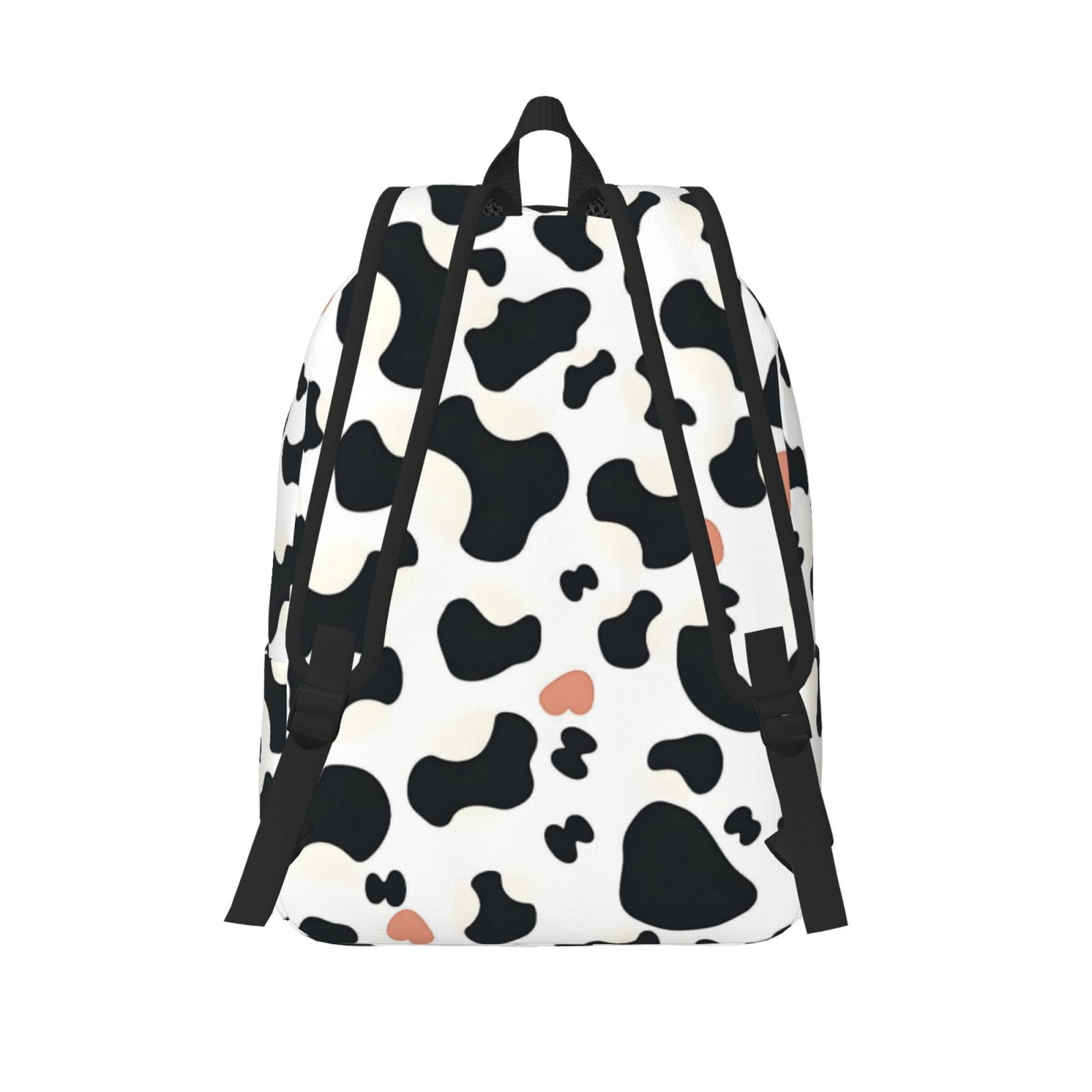 Casual Canvas Backpack Without Interlayer Large Capacity Stick Bag Design For Outdoor Shopping Office Outdoor Sports Simple Cow Print Pattern1_3 Medium