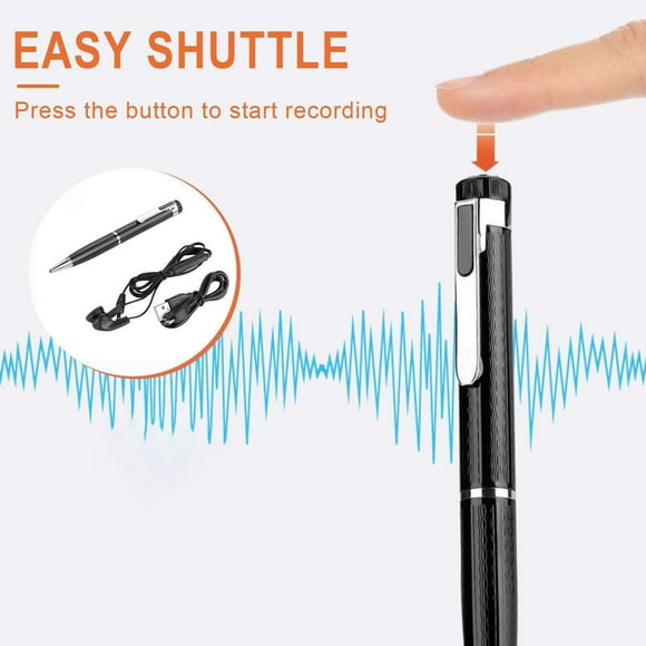 EGNMCR Digital Voice Recorder Pen - Voice Activated Recorder For Lectures Meetings Classes, Audio Recording Device Portable USB MP3 Playback Voice Recorder