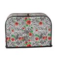 thumbnail image 2 of Yiaed Roses Mixed Zebra 1 Print Two Slice Bread Machine Cover, Universal Size Kitchen Appliance Cover for Bread Machine,Bread Machine Cover, 2 of 7