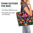 thumbnail image 2 of Naloa Colorful Floral Embroidery Mexican Tote Bag for Women Large Capacity Shoulder Bag for College Work Travel Shopping, 2 of 8