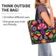 thumbnail image 2 of Balery Colorful Floral Embroidery Mexican Bolsa Tote Estilo Estético con Cremalleras, Bolsa de Hombro, Bolsa de Compras Grande y Plegable, 2 of 8