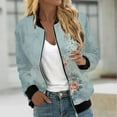 thumbnail image 2 of Ruyang Jacket for Women Women's Lightweight Bomber Biker Jacket Zip up Windbreaker Crop Bomber Jacket Coat with 2 Pockets, 2 of 5