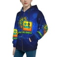 thumbnail image 2 of Kids Geometry Dash Hoodie 3d Printed Zip Up Hooded Sweatshirt With Pocket For Boys Girls, 2 of 7