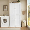 thumbnail image 4 of Hiphuta 71" Tall Bathroom Storage Cabinets with Adjustable Shelves, Narrow Cabinet with Door Shelves, Bathroom Storage Tower for Small Spaces, White, 4 of 8