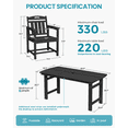 thumbnail image 4 of Harbweb 5pc HDPE Outdoor Dining Set, All-Weather Wood Grain Patio Furniture, Black, 4 of 6
