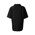 thumbnail image 4 of Stichou Polo Shirts for Women Short Sleeve Button Waffle Knit Golf Tee Cotton Business Casual 2026 Summer Work Tops Black 3XL, 4 of 7