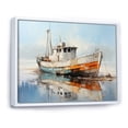 thumbnail image 2 of Designart "Harbor Docked Fishing Vessel III" Coastal Boat Floater Framed Canvas Wall Art, 2 of 5