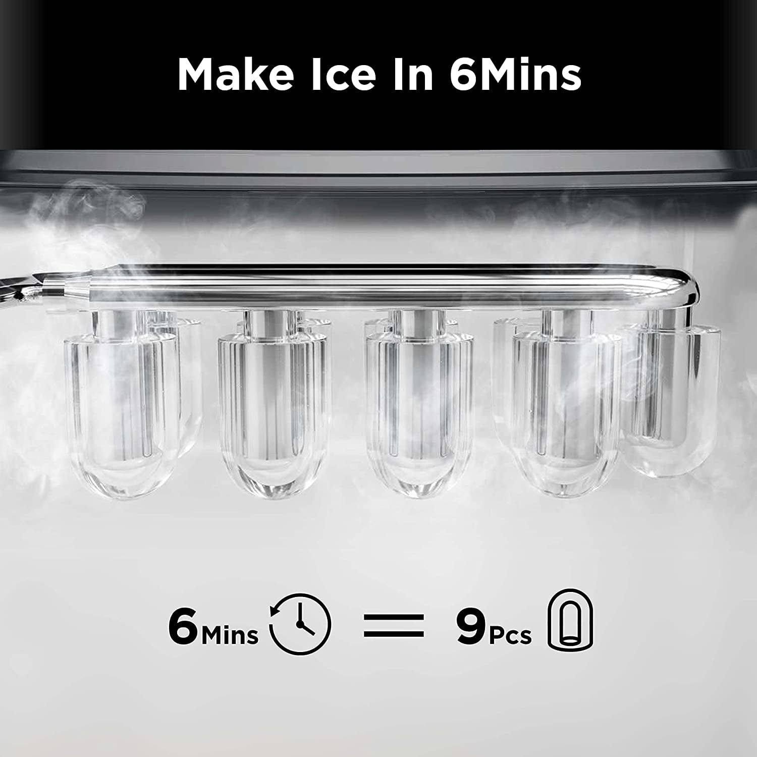  Silonn Ice Makers Countertop, 9 Cubes Ready in 6 Mins
