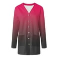 thumbnail image 6 of idosla Long Cardigans for Women Open Front Lightweight Tie Dye Trendy Cardigans Long Sleeve Button Up Cardigan with Pocket (Hot Pink, 3XL), 6 of 8