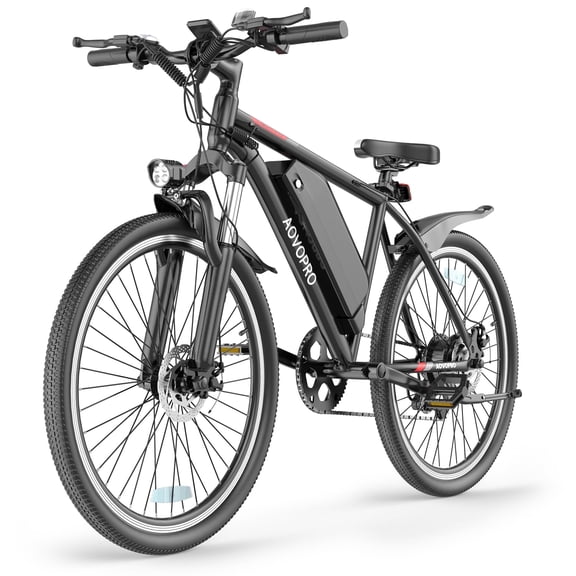 AOVOPRO BK520 Adult Class 3 Electric Bicycles, 350W 26" Electric Mountain Bicycle, 48V Battery, 22Mph Electric Mountain Bike, Adjustable 7 Speed E-Bikes for Adults UL2849