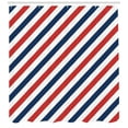 thumbnail image 3 of Ambesonne Harbour Stripe Shower Curtain, Diagonal Retro, 69"Wx75"L, Blue Red White, 3 of 3