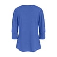 thumbnail image 6 of Godom Blouses for Women Dressy Casual 3/4 Length Sleeve Womens Tops Solid Color Tshirt, 6 of 7