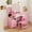 Pink, variant on Rease Kids Vanity Table with Mirror, 2 in 1 Girls Vanity Set with Jewelry Storage, Princess Makeup Vanity Desk & Chair Set, Wooden Pretend Playset, White