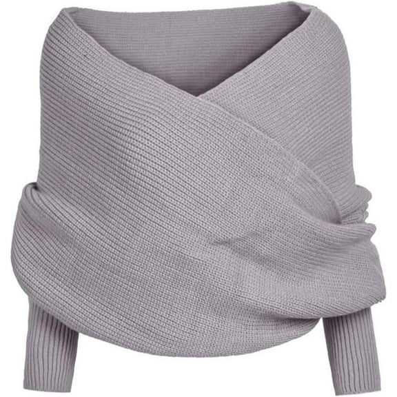 CAILDANL Snowfall Sweater Scarf with Sleeves Cozy Knitted Wrap Shawl Autumn Winter Warm Crochet Cape Blanket GL2004