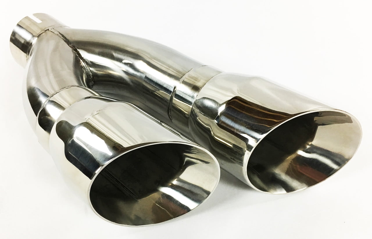 Exhaust Tip 3.00" Inlet 4.00" Outlet 16.00" long Dual Slant Angle