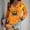 009 Orange, variant on Oplxuo Halloween Costumes for Women Long Sleeve V-Neck Casual Shirts Loose Fit Basic Pullover Funny Holiday Tees