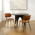 thumbnail image 3 of Brown Faux Leather Modern Bentwood Dining Side Chair with Metal Legs in Dining Room, 3 of 10