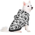 thumbnail image 2 of Disketp Black White Halloween Dog Hoodie Dog Clothes with Hat, Pet Winter Clothes Warm Hoodies Coat for Small Dogs-Medium, 2 of 7