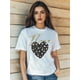 thumbnail image 1 of Women's Valentine's Day Love Letter Heart Flowers Print T-Shirt Fashion Short Sleeve Round-Neck Slm Fit Tops Summer Casual Streetwear, 1 of 6