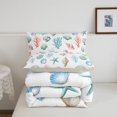 thumbnail image 5 of Manfei Cute Starfish Queen Comforter Set,Kawaii Seashell Comforter Sets Queen,White Blue,Light Gray Reversible,3pcs,1 Comforter and 2 Pillowcases, 5 of 8