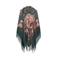 thumbnail image 1 of RXIRUCGD Foulard Imprimée Style Ethnique pour Femmes avec Franges, Vert Armée, Taille : 160, 1 of 2