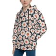 thumbnail image 2 of Rateoe Daisies Flowers Pattern Boys Hoodie, Youth Pullover Hooded Sweatshirt, Kangaroo Pocket Hoodie for Kids-Small, 2 of 6