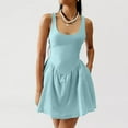 thumbnail image 1 of BEFOKA Robe Grande Taille pour Femmes, Robe d'Été en Liquidation pour Femmes, Robe Décontractée avec Poches, Robe d'Été Unie à Col Mini Robes, 1 of 5