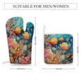 thumbnail image 2 of Underwater World Ship Coral Insulated Gloves And Pot Mats (four Piece Set), 2 of 6