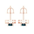 thumbnail image 4 of Clara Pucci 1.24Ct Natural London Blue Topaz Round Cut VVS1 Screw Back Stud 14k Solid hypoallergenic Gold Designer Earrings For December, 4 of 7