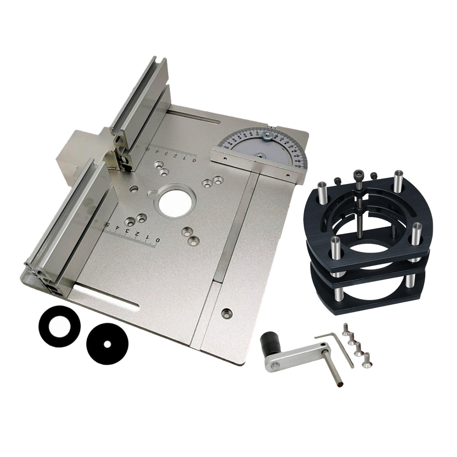 Router Lift and Plate Set Fit 64-66mm Trimming Machine Woodworking DIY for Wood Router Working Benches Durable Plate