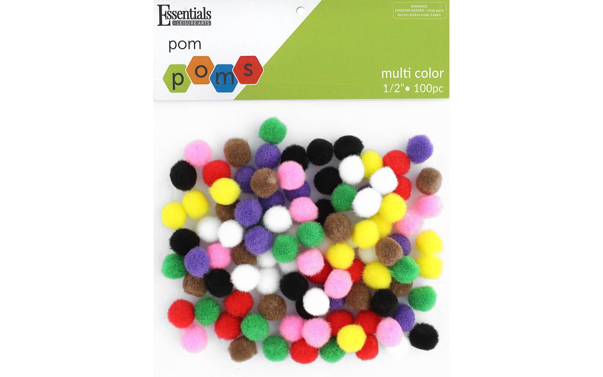 Essentials By Leisure Pom Pom 1/2' Multi 100pc