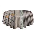 thumbnail image 5 of Round Waterproof Tablecloth 60×60 Inch, Black Lines Reusable Indoor/Outdoor Durable Table Cover for Party Kitchen Dinner Room Decor, 5 of 6