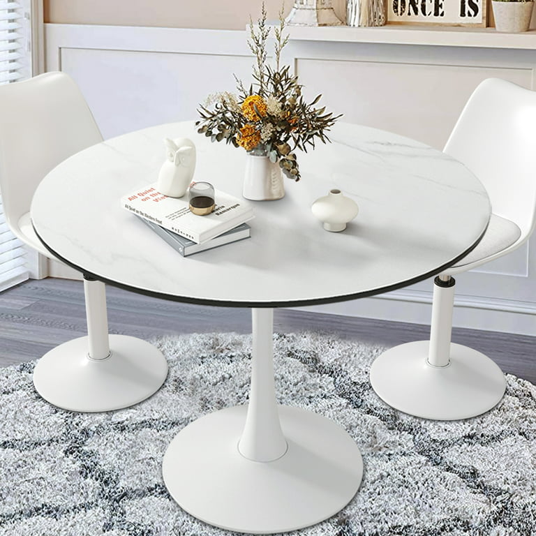 42In Round Dining Table, Btmway White Faux Marble Tulip Table With Metal  Pedestal, Dining Round Table, Cocktail Table For Living Room, Breakfast  Nook Ding Table For 6~8 Person, A3497 - Walmart.Com