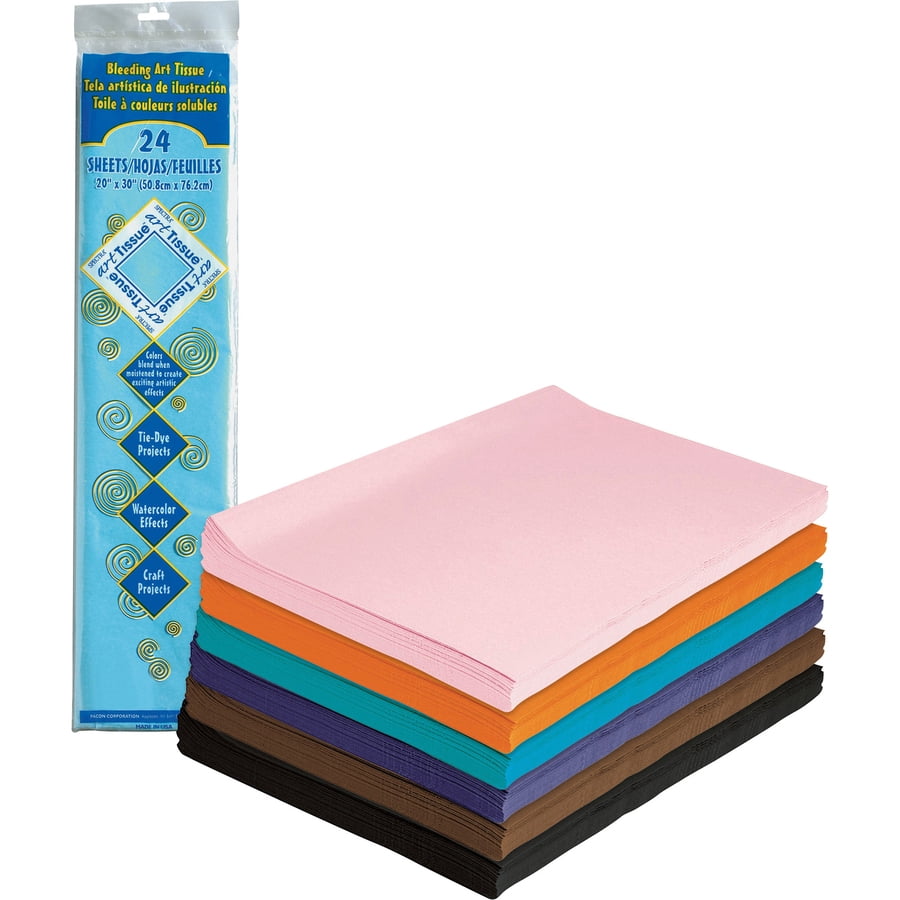 Spectra Deluxe Bleeding Art Tissue - 20" x 30", Azure Blue, 24 Sheets