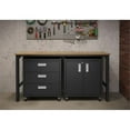 thumbnail image 2 of Manhattan Comfort Fortress 3-Piece Wood Garage Cabinet Set 3.0 in Charcoal, 2 of 11