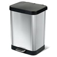 thumbnail image 1 of GLAD - Poubelle - Couvercle Rabattable - 13,2 gal - Acier Inoxydable, 1 of 12