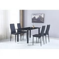 thumbnail image 6 of Titanic Furniture Mika Tempered Glass Table w/Black Shiny Legs and Chrome Caps, 6 of 6