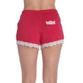 thumbnail image 3 of #followme Womens Pajamas Shorts with Lace Trim 6829-BLK-2X (Red With Cream Lace, 1X), 3 of 3