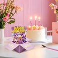 thumbnail image 5 of VKLU 3D Pop Up Happy Birthday Card, Purple & Gold Glitter Box Card, Unique Greeting Card for Her, Friends, or Family, Desktop Keepsake, 5 of 5