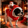 thumbnail image 5 of Dog Christmas Santa Riding Costume, Cute Holiday Party Cosplay Clothes for Puppy Cat, 5 of 5